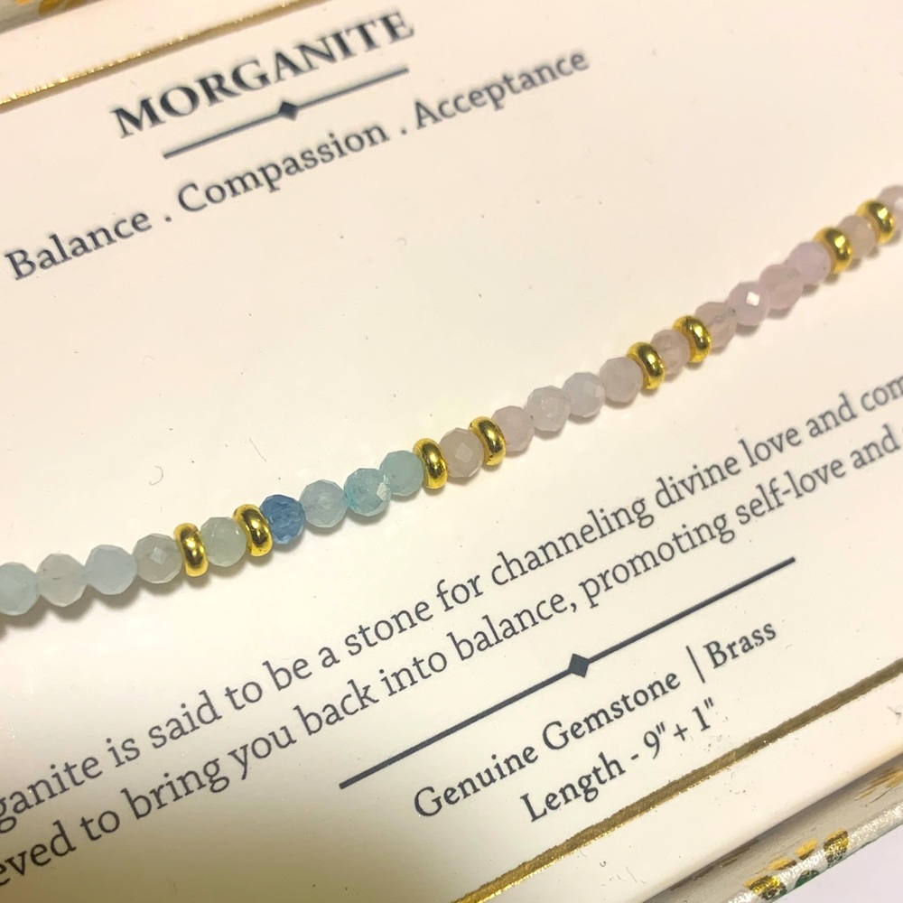 'Shivam' Gorgeous Genuine Morganite Stones Ankle bracelet